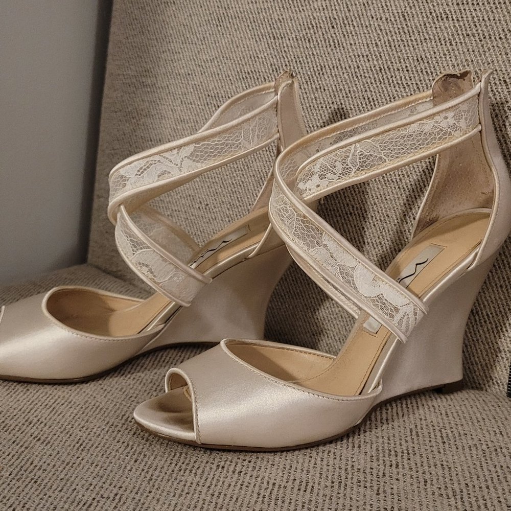 Nina Elyana strappy evening wedge sandals